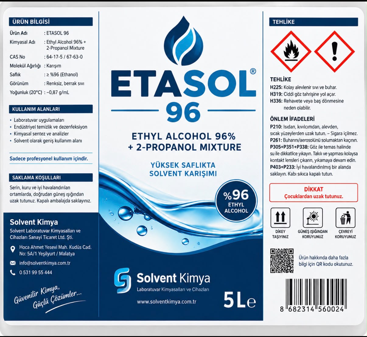ETASOL 96 % Pur. Gr. 5 lt PLS (HDPE)